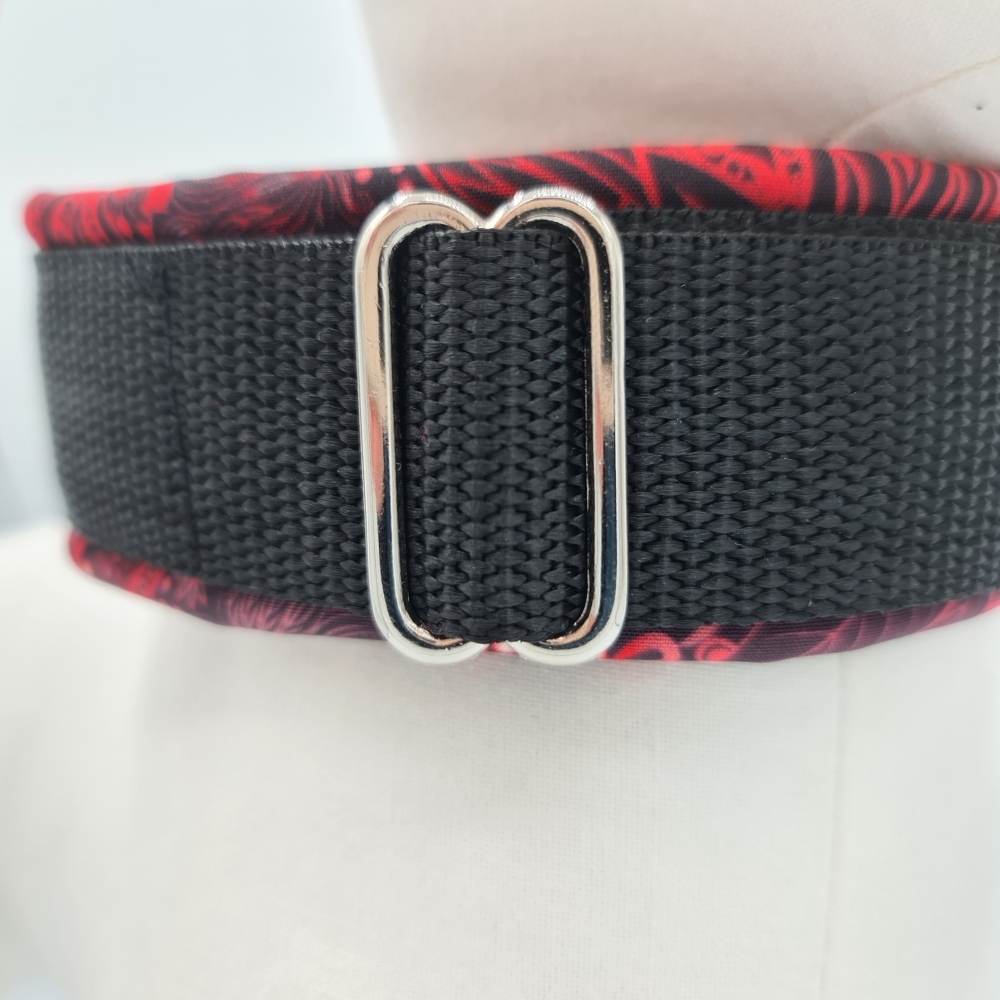 Halsband schwarz & rot